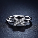正品专柜18K白金铂金钻石戒指唯美天然真钻排钻镶嵌结婚时尚女戒