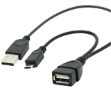 小米三星手机 带供电MICRO USB-OTG U盘移动硬盘数据线转换连接线