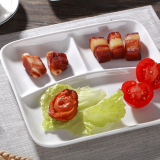 分隔餐盘创意日式陶瓷盘早餐盘儿童餐盘格子餐具 摆台餐具牛排盘