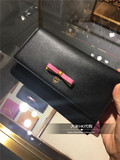 香港DFS代购直播 MCM蝴蝶结女士长款拉链链条两用手包钱包 粉黑色