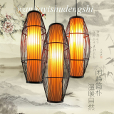 新中式竹编吊灯创意三头灯具东南亚客厅餐厅个性日式茶楼艺术灯饰