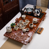 功夫茶具套装电磁炉四合一组合整套竹制陶瓷玻璃粗陶冰裂大小茶盘