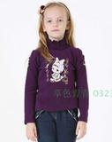 韩国品牌CURLYSUE专柜正品女童紫色针织休闲服T恤打底衫