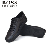 BOSS专柜正品新款英伦商务休闲男鞋头层牛皮真皮男式皮鞋流行男鞋