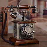 包邮旋转拨号实木电话机欧式电话机仿古电话机复古古董座机电话机