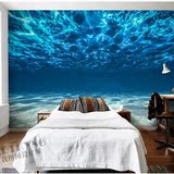 简约现代大型壁画客厅餐厅沙发卧室电视背景墙纸蓝色海底世界壁纸