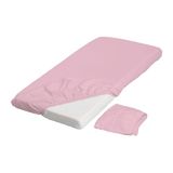宜家专业代购◆IKEA 莱恩婴儿床垫罩棉2件60x120厘米浅蓝粉红白色