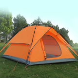 户外帐篷多人双层双开门野营防雨3-4人盛源双人露营弹簧自动帐篷