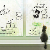 爱猫猫 个性玄关客厅卧室沙发电视背景墙贴纸 创意橱柜橱窗玻璃贴