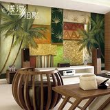 泰式东南亚风情墙纸 印度餐厅主题房背景墙壁纸 工装大型壁画椰树