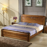 纯胡桃木床全实木床1.8米成人中式双人大床气压高箱储物床1.5家具