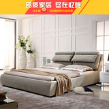 北欧现代布艺床可拆洗1.8米双人床实木小户型卧室婚软床cbd慕斯