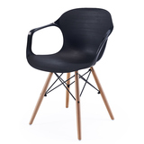 宜家 家用椅餐椅现代休闲创意椅 靠背塑料扶手椅子简约美式凳子