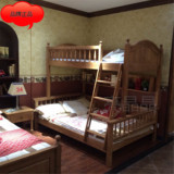 纯真年代岁月正品儿童家具双层床全实木橡胶木多功能组合床71013