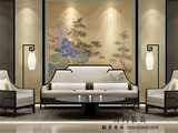 新中式古典布艺实木沙发后现代复古中国风酒店会所样板房定制家具