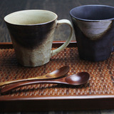 古朴日式粗陶风茶杯 陶瓷杯子水杯咖啡杯情侣杯下午茶杯