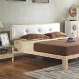 现代欧式铁艺床仿美式实木床宜家双人皮艺床软靠1.5/1.8米小户型