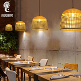 创意北欧风格时尚田园日式餐厅吊灯现代简约工艺灯主题餐厅竹灯具