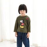女童米老鼠长袖套头卫衣2016秋装儿童男童韩版纯棉米奇打底衫T恤