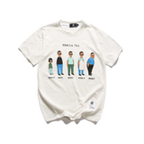 日系夏季男士短袖T恤 修身青年圆领半袖卡通印花打底衫体恤衣服潮