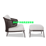 定制编织绳沙发个性藤躺椅懒人沙发软装设计藤沙发定制户外家具