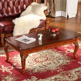 欧式实木仿古长方形茶几桌几荼桌木质雕花沙发长几洽谈桌1.3米