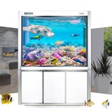YEE玄关屏风水族箱隔断生态金鱼缸客厅创意大鱼缸免换水底过滤