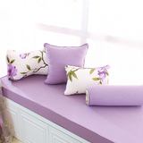 韩式小清新飘窗垫 窗台垫定做淡紫色沙发坐垫榻榻米垫子定做田园