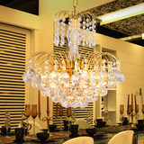 布尼诗奢华金色餐厅水晶吊灯 客厅灯卧室灯 现代简约创意餐厅吊灯