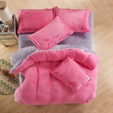 纯色法莱绒保暖珊瑚绒四件套床单被套1.5m/1.8/2米法兰绒床上用品