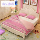 韩式床现代简约实木床田园公主床1.5 1.8米双人床欧式床 卧室家具