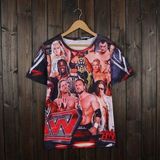 正品质量WWE-Y2J赛纳兰迪cena罗曼朋克送葬者洛克赛斯迪安短袖T恤
