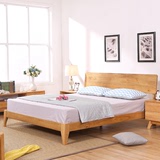 全实木床日式北欧宜家简约家具原木色1.5 1.8米成人双人床 橡木床