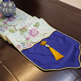 新款中式蓝色桌旗现代简约时尚茶几餐桌桌旗布精致床旗床尾巾