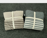 【阿曼达外贸】日本原单全棉条纹针织棉空调被夏凉被裸睡新疆棉