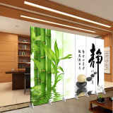 现代中式实木屏风隔断玄关卧室客厅折屏折叠移动简约双面字画定制