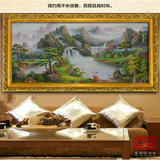 风景油画手绘欧式客厅装饰画现代玄关风水餐厅山水壁画挂画聚宝盆
