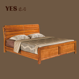 胡桃木床实木床双人床1.5米1.8米全实木床黑胡桃木家具箱体床