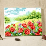 自由自画 数字油画diy手绘 客厅大幅填色花卉风景装饰画春暖花开