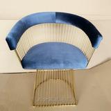 现代简约不锈钢镀金色围椅欧式时尚休闲沙发椅设计师创意洽谈椅子