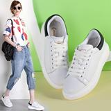 韩版夏季女士小白鞋浅口系带休闲平底单鞋运动鞋乐福鞋女鞋子板鞋