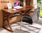 日式实木台式电脑桌带书架现代简约家用简易宜家书桌办公桌带抽屉