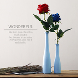 简约日式小清新陶瓷花瓶 西餐厅桌面办公室桌面单支玫瑰艺术花瓶