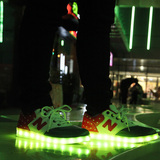 充电鞋USB充电LED七彩灯光鞋夜光女鞋带灯鞋底发光运动鞋