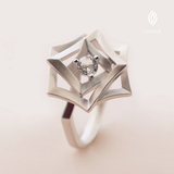LINXUS玫瑰 925银镀铂金镶宝石戒指女 原创个性气质尾戒创意礼物