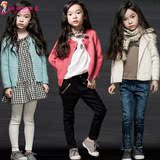 女童开衫毛衣外套春秋针织衫两件套韩版儿童格子上衣长袖裙衫套装