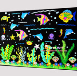 幼儿园教室墙面环境布置装饰材料立体海洋植物32cm圆海草贴画新款