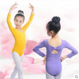 幼儿童舞蹈服装练功服长袖女童形体服芭蕾连体服短袖考级服中国舞