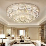 欧式水晶灯金色圆形led吸顶灯现代简约创意奢华大气客厅卧室灯具