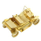 金色 福特T型汽车老爷车 全金属不锈钢DIY拼装模型3D免胶立体拼图